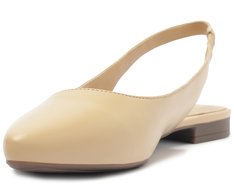Sapatilha Slingback Bico Fino Bege