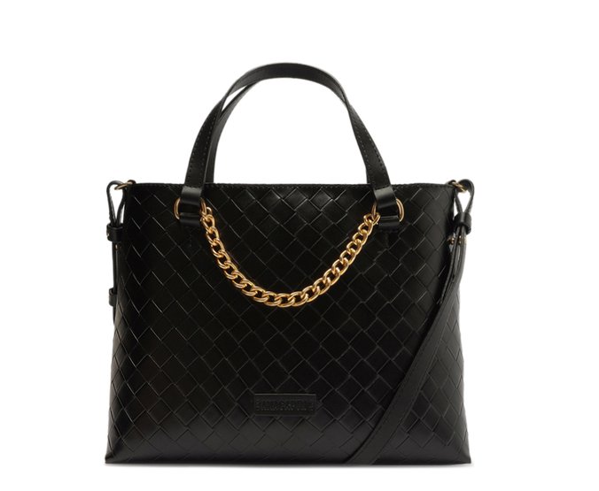 Bolsa Tote Média Corrente Preta