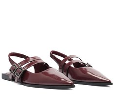 Sapatilha Slingback Bico Fino Fivelas Roxa
