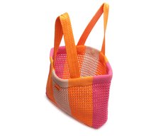 Bolsa Shopping Grande Crochê Pink e Laranja