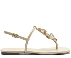 Sandália Slim Corrente Monocolor Bege