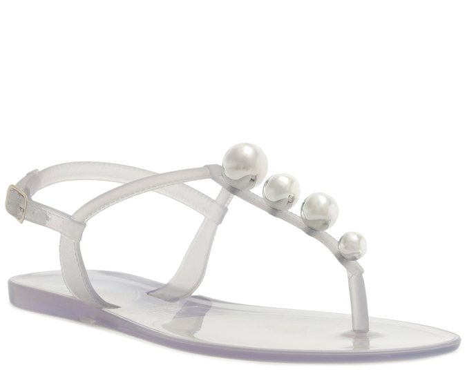 Sandália Rasteira Slim Esfera Pop Injetada Transparente Cinza