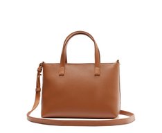 Bolsa Tote Média Lisa Chaveiro Marrom