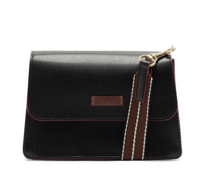 ハル① Bolsa Tiracolo Média Raven Preta | Anacapri