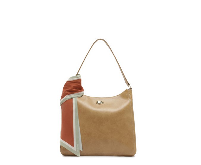 Bolsa Shopping Média Boho Lenço Bege