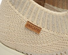 Tênis de Amarrar Knit Brilhoso Nude Lavínia