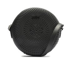 Crossbody Preta Redonda Texturizada