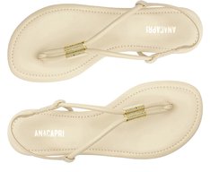 Sandália Slim Metal Comfy Salto Bege