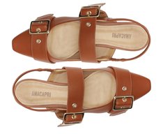Sapatilha Slingback Tiras Fivela Marrom