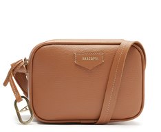 Bolsa Tiracolo Média Cápsula Metal Marrom