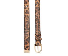 Cinto Fino Fivela Metálica Valentina Animal Print Onça