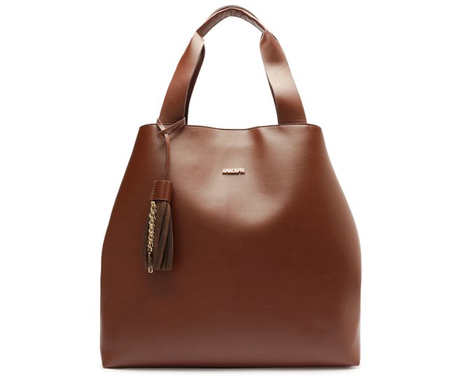 Bolsa Shopping Grande Maxi Barbicacho Marrom