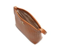 Bolsa Tiracolo Média Tresse Veneta Marrom