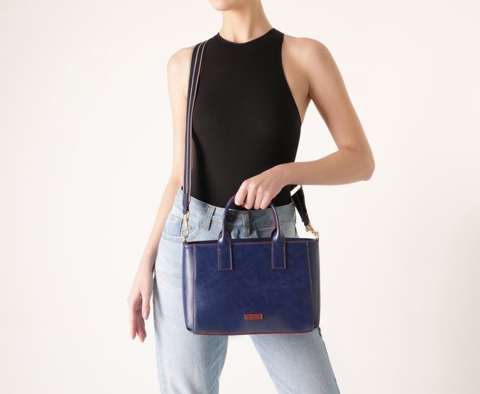 Bolsa Tote Grande Raven Azul