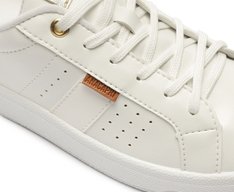 Tênis Pontilhado Basic Branco E Dourado