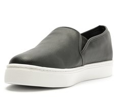 Tênis Slip On Sola Alta Liso Preto