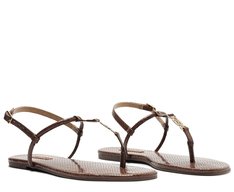 Sandália Slim Metal A Texturizada Marrom