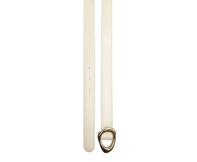 Cinto Fino Fivela Assimétrica Branco