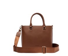 Bolsa Tote Média Zíper Marrom