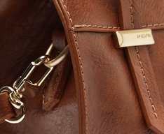 Bolsa Tote Média Pespontos Marrom