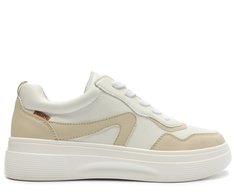 Tênis de Amarrar Sola Robusta Branco e Bege