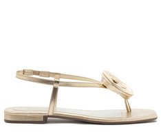 Sandália Slim Flor Dourada