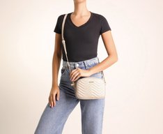 Bolsa Tiracolo Média Matelassê Zig Zag Branca