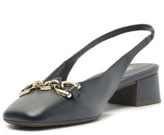 Sapatilha Slingback Bico Quadrado Bridão Azul