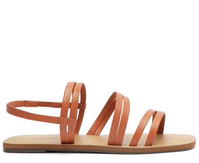 Rasteira Flat Multitiras Laranja