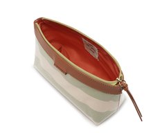Necessaire Média Listras Vinil Verde