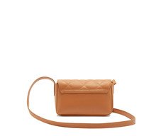 Bolsa Tiracolo Pequena Matelassê Triangular Envelope Marrom