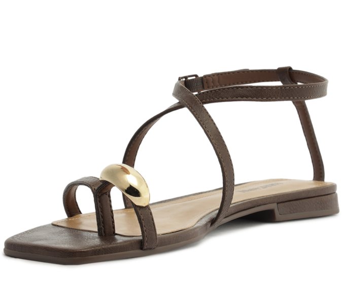 ✩ Ami ✩ Sandália Minimal Dots Marrom | Anacapri