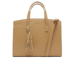 Bolsa Tote Grande Chaveiro Barbicacho Bege