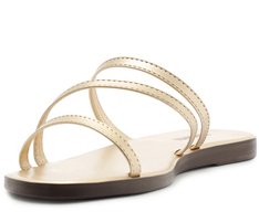 Rasteira Casual Multitiras Dourada
