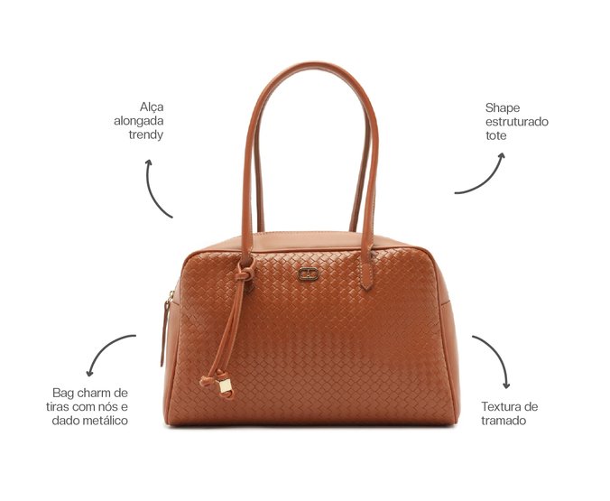 Bolsa Tote Grande Detalhe Nó Marrom 