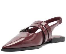 Sapatilha Slingback Bico Fino Fivelas Roxa