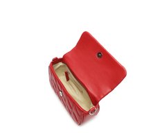 Bolsa Tiracolo Média Matelassê Triangular Vermelha