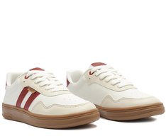 Tênis Listra Dupla Branco e Vermelho