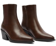 Bota Salto Bloco Chelsea Marrom Coffee