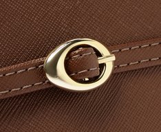 Bolsa Tote Média Saffiano Marrom