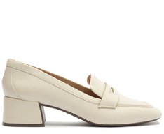 Mocassim Salto Bloco Loafer Branco