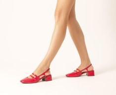 Sapatilha Boneca Slingback Verniz Milena Vermelha