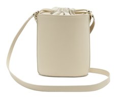Bolsa Bucket Pequena Missangas Branco E Marrom