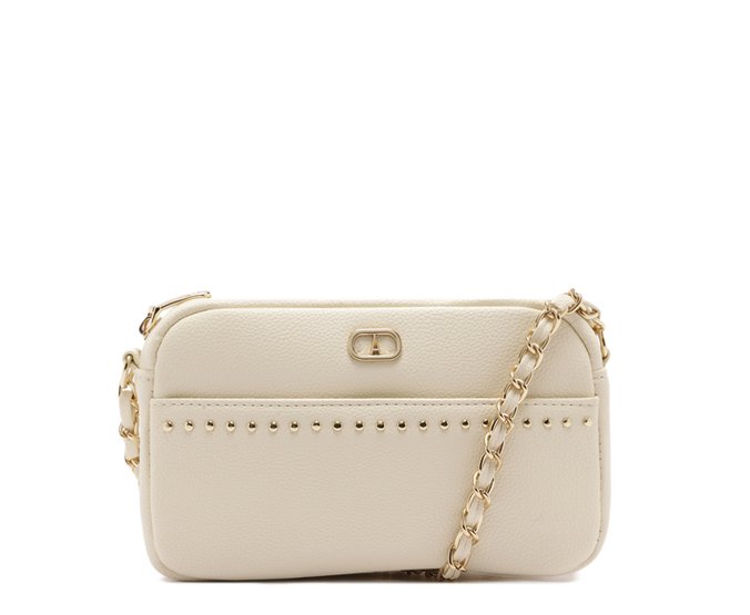 Bolsa Tiracolo Pequena Tachas Branca
