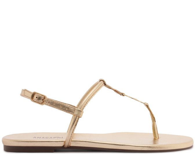 Sandália Rasteira Slim Metal A Dourada