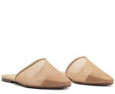 Mule Tela Transparente Bege