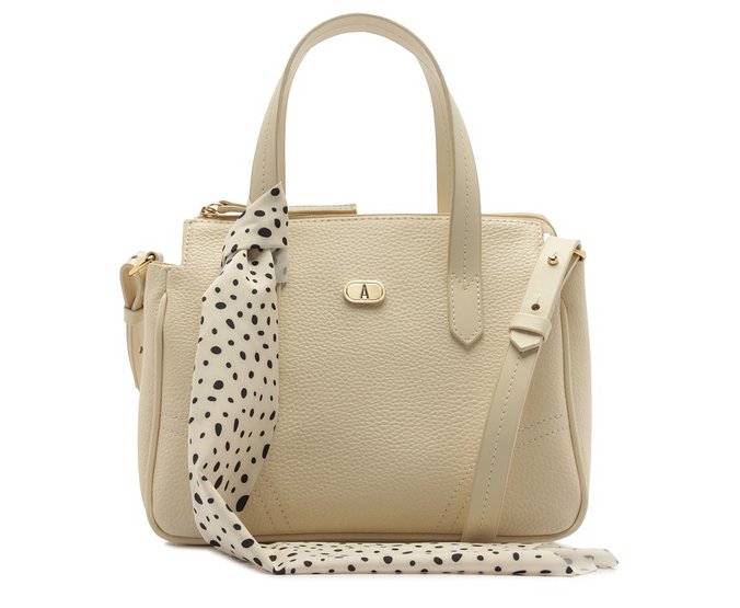 Bolsa Tote Grande Lenço Pontilhado Branca