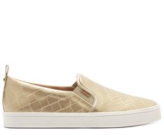 Tênis Slip On Sola Alta Texturas Dourado