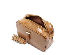 Bolsa Tiracolo Pequena Detalhe Tassel Marrom