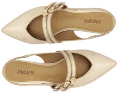 Sapatilha Slingback Tira Dupla Dourada